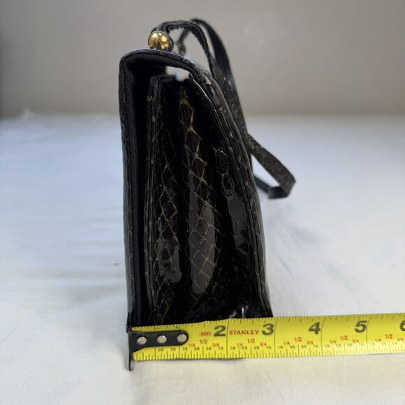 Vintage Stuart Weitzman Snake Embossed Leather Evening Shoulder Bag Purse - Picture 12 of 14